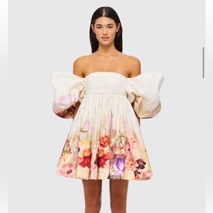 Floral Puff Sleeve Mini Dress